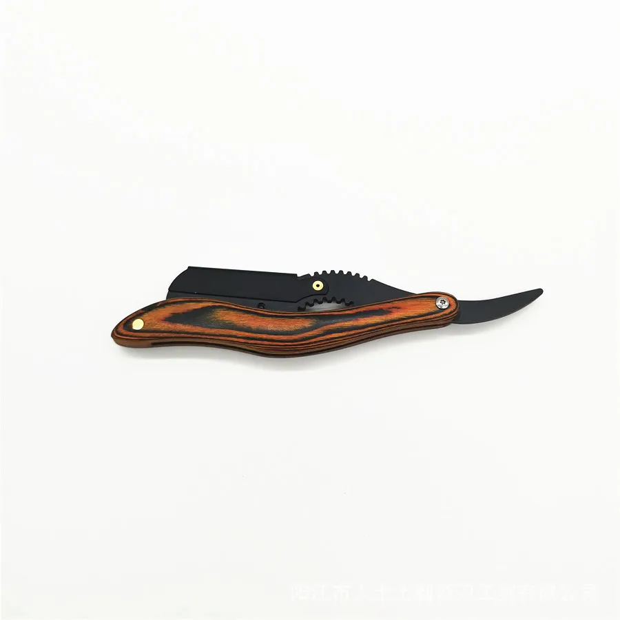 Vintage Razor Razor Wooden Handle Razor Stainless Steel Straight Razor Holder G1105