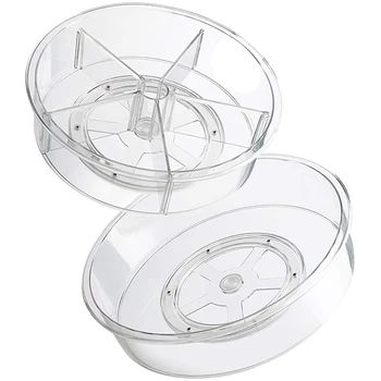 

2 Pack Turntable Spice Rack,13.8 Inch Clear Plastic Cabinet Organizer,360 degree Rotating Storage Tray,for Spices