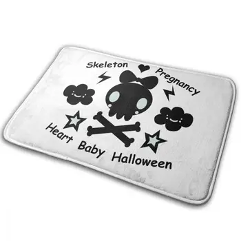 

CHARM HOME Skeleton Pregnancy Heart Baby HalloweenCarpet Custom Living Room Bedroom Anti-slip Entrancet Mat 40X60CM