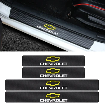 

4PCS Car Door Sill Protector Sticker Carbon Fiber Waterproof Threshold Deacl for Chevrolet Cruze Captiva Lacetti Aveo Niva Trax
