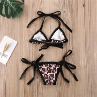 0-24Months Baby Girls Swimsuits Leopard Print Bikini Swimwear For Girls 2025 Summer Infant Girls Bathing Suits 4