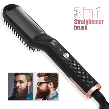 

3 In 1 Multifunctional Hair Comb Brush Beard Straightener Hair Straighten Straightening Comb Hair Curler Quick Hair Styler New