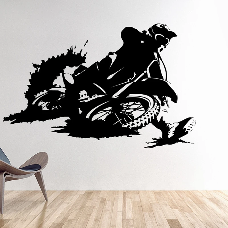 Dctal Off-road Motorcycle Sticker Vehicle Motocross Decal Posters Vinyl Wall Decals Autobike Pegatina Decor Mural Autocycle