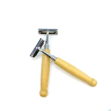 Бритвенная бритва натуральная деревянная ручка Безопасная бритва из нержавеющей стали