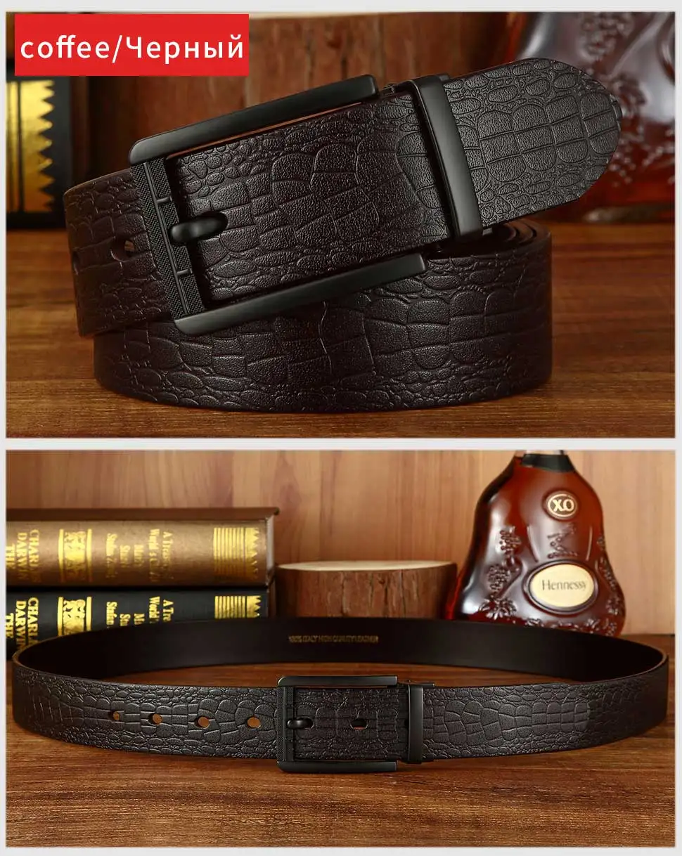 Мужской ремень из натуральной кожи, модный ремень с пряжкой из сплава, Бизнес Стиль, повседневное украшение, мужские ремни 3,5 см