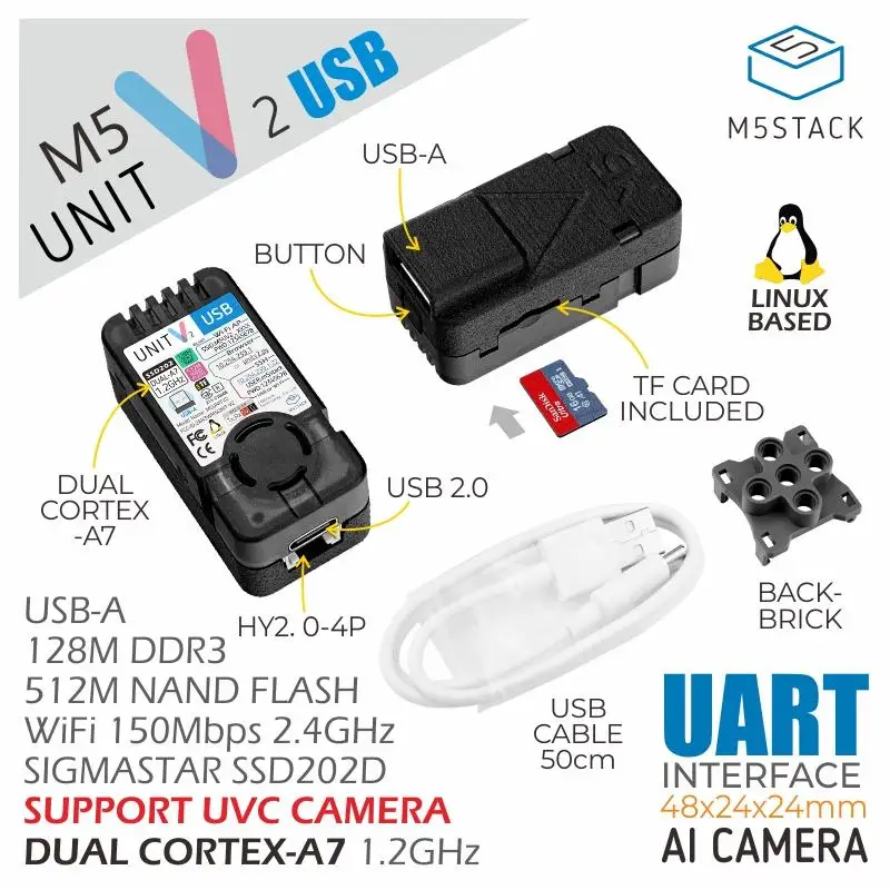 Oficial M5stack Unitv2 Usb Versão sem Câmera M5stack Quadro demonstração - Imagem 2