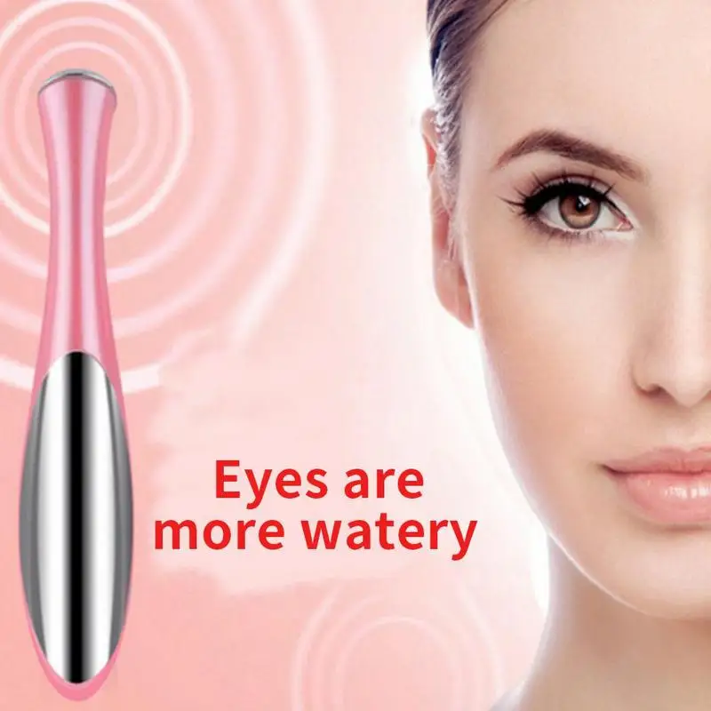 Electric Eye Massager Mini Eye Massage Device Pen Type Facials Vibration Thin Face Magic Stick Anti Bag Pouch& Wrinkle