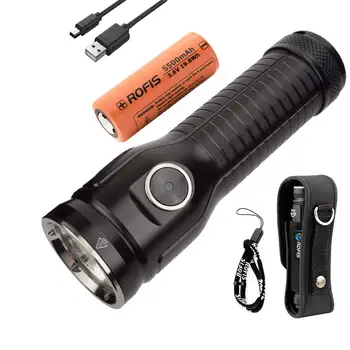 

Rofis MR70 High Power Flashlight CREE XHP70.2 CW / XP-G2 3500lm Rechargeable LED Flashlight 248m Light Torch + 26650 Battery