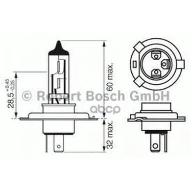Лампа Standard H4 12v 60/55w(Блистер) Универсальный Bosch арт. 1987301001
