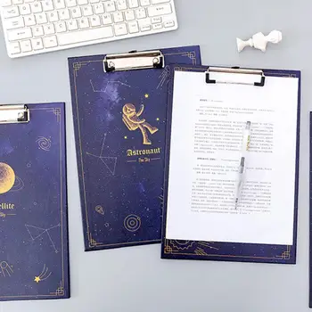 

A4 Folder Board Creative Starry Sky Student Writing Office And Pad Clip Test Draw Write Supplies Clip Paper Information Sui Q0S5