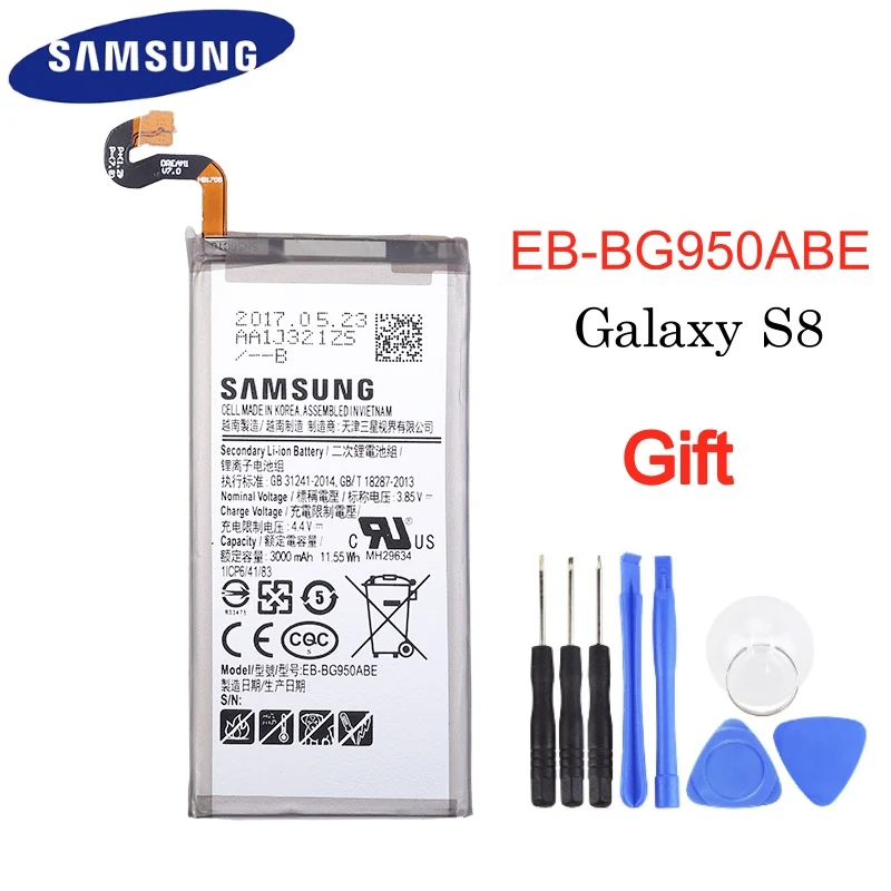 Оригинальный аккумулятор для Galaxy S8 мобильный телефон 3000 мАч G950F G950A G950T G950U G950V