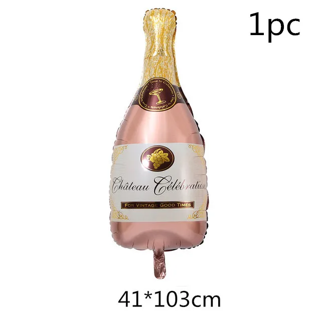 3 шт. розовое золото конфетти бутылка шампанского фольги воздушный шар для празднования свадьбы День рождения украшение для торжества поставки воздушные шары - Цвет: 1pc