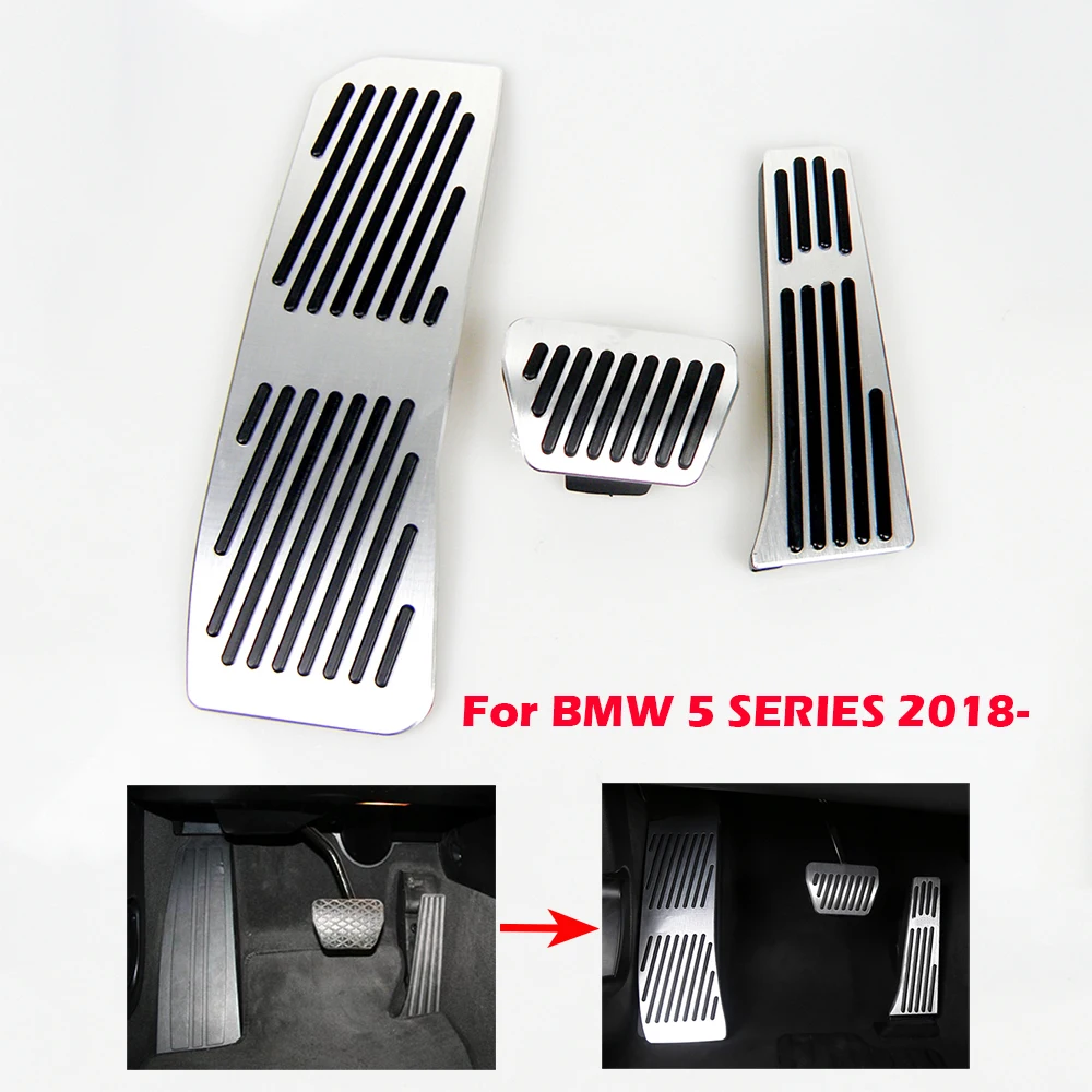 No Drill Gas Brake Footrest Pedal Plate Pad For BMW New 5 series (2018