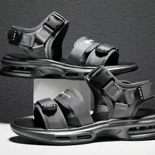 Амортизирующие сандалии с воздушной подушкой для мужчин; коллекция года; модные летние пляжные сандалии; удобная дышащая сетчатая Уличная Повседневная обувь для путешествий