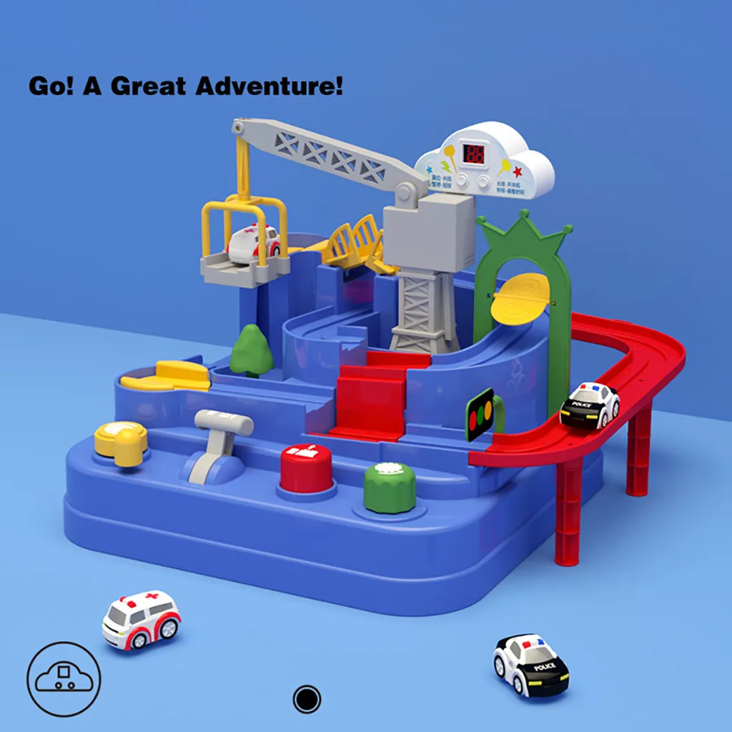 

Kids Car Adventure Game Through Customs Inertial Vehicle Railway Track Toys Gift Toy Vehicles Diecasts Boy Toys Gift Mini Car