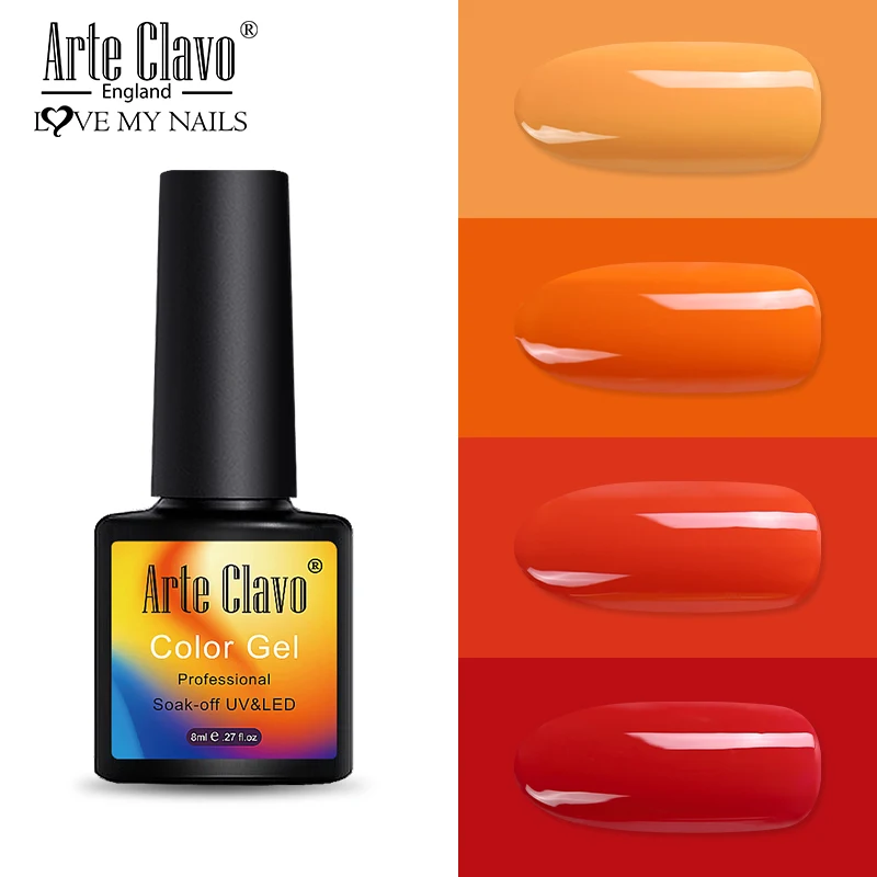 8ml-ZH07 Arte Clavo набор гель-лаков для ногтей 8 мл наборы для ногтей чистые цвета УФ Гель-лак набор базовое верхнее покрытие гель для нейл-арта все для маникюра - Цвет: 8ml-ZH07