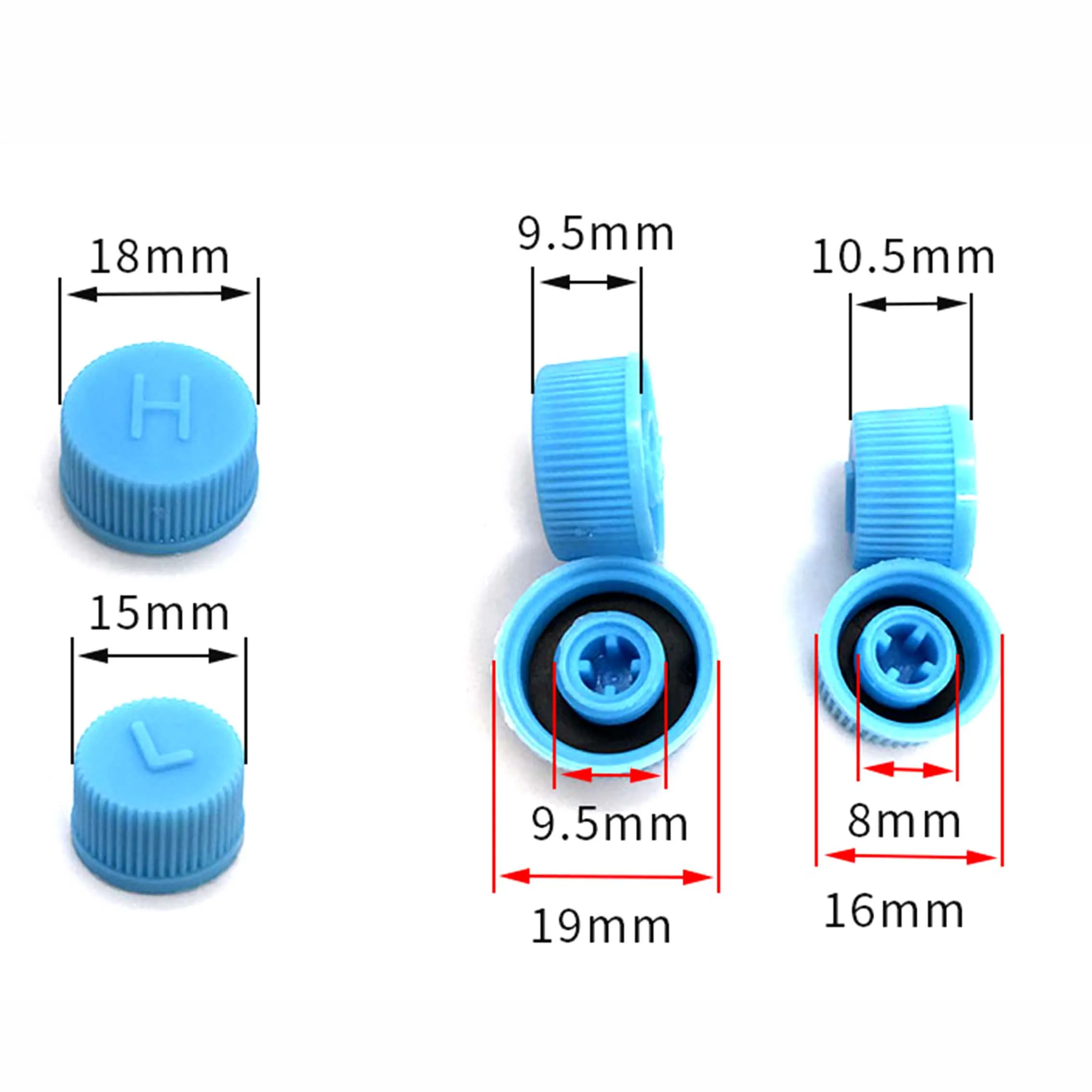 200pcs Auto A/C Valve Cap Refrigerant Valve Dust Cap Sealing Cover Universal R134a Core Needle Cover