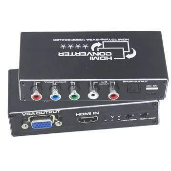

HDMI to RGB VGA 5RCA component converter HDMI to component Ypbpr converter Scaler HDMI in to Tpbpr out for PS4 apple TV DVD