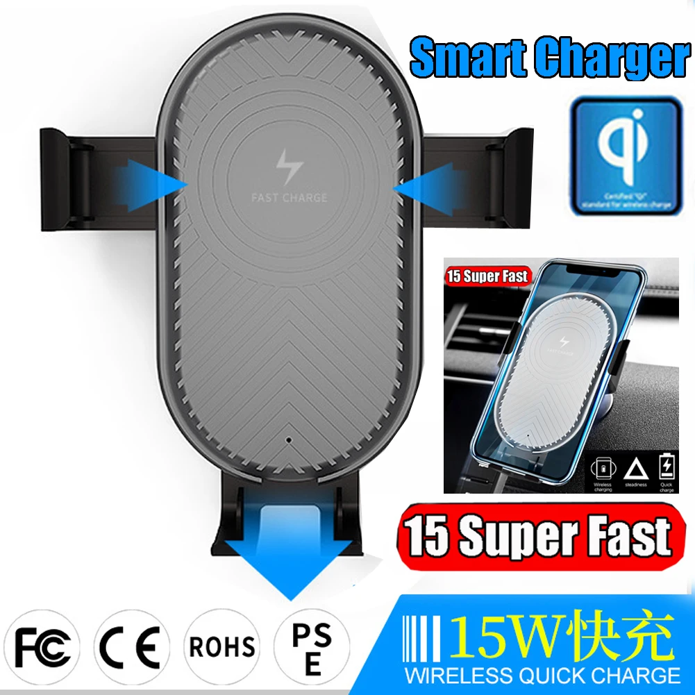 15W Qi Wireless Charger Car Phone Holder Gravity GPS Stand for iPhone 11 Pro Max Xs XR 8 Plus For Huawei Mate 30 Pro P20 P30