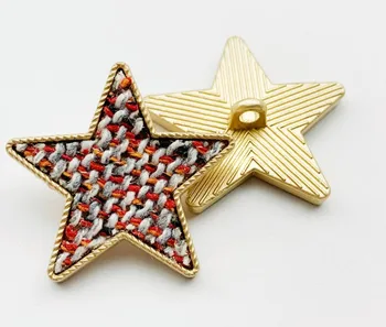 

New 1lots=10pieces Metal Tweed Pentagram Clothing Overcoat jacket coat Buttons Decoration Sweater button 30mm Free shipping