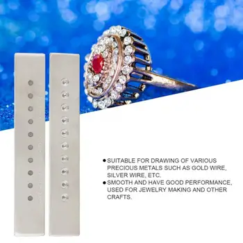 

Professional Round Holes Gold Silver Wire Drawing Pull Template Board Hole Size 0.12 0.245mm Brushed Plate Drawplate Jewelry Too