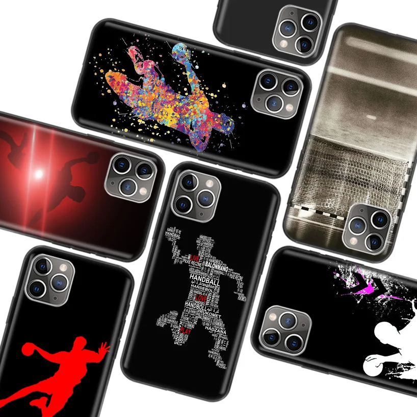 

Handball Black Case for Apple iPhone 11 Pro XR 7 8 6 6S Plus X XS MAX 5 5S SE Soft TPU Silicone Phone Cover Case