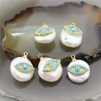 

10-20mm 10pcs/lot Fashion cz charm pearl jewelry, exquisite zircon charm pendant, natural irregular freshwater pearl jewelry