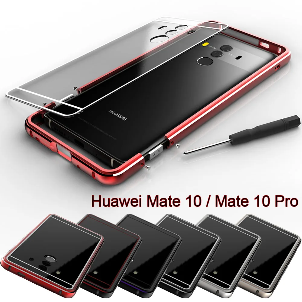 Чехол для Huawei Mate 10 Pro алюминиевый сплав металлическая рамка прозрачный акриловый