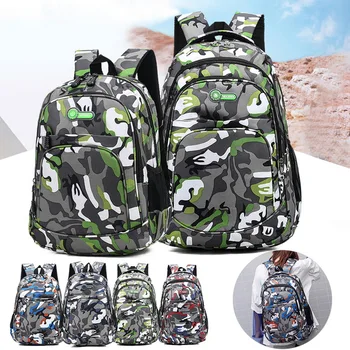 

2 Sizes Camouflage Waterproof School Bags for Girls Boys Orthopedic Children Backpack Kids Book Bag Mochila Escolar Schoolbag