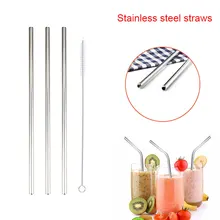 Металлическая соломинка Нержавеющая сталь пипетки бар фруктового сока серебро 4 шт./компл. красивые питьевой соломы на день рождения коктейль