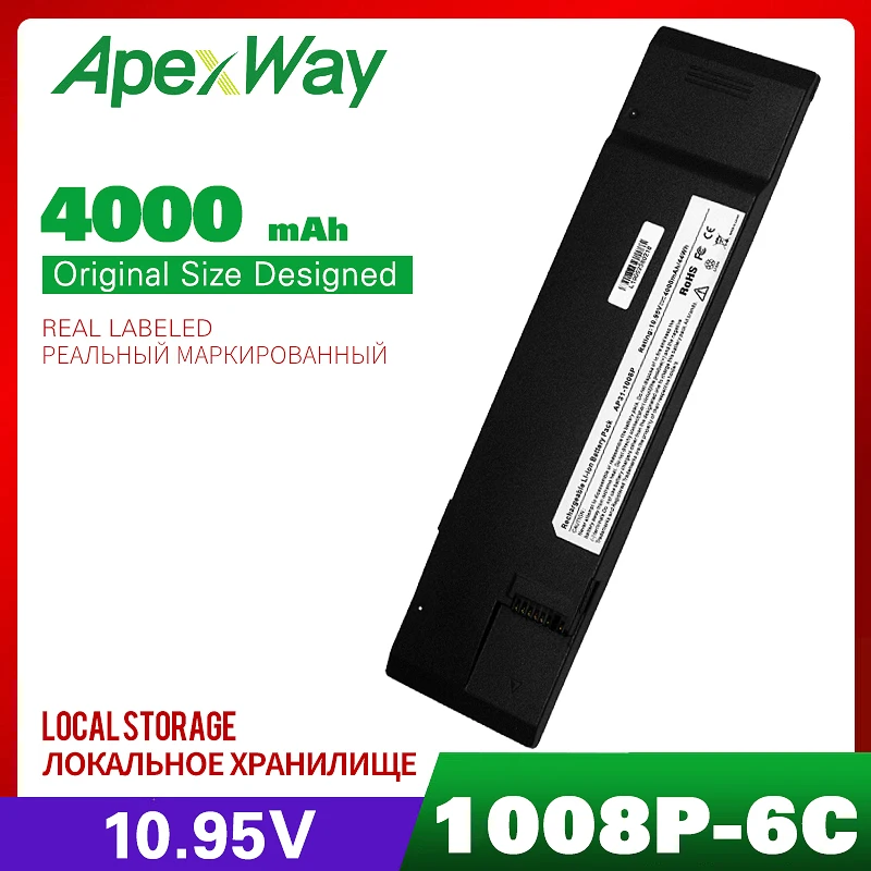 Apexway 4000 мАч батарея для ноутбука Asus AP31-1008P AP32-1008P Eee PC 1008KR 1008P 1008P-KR 70-OA1P2B1000 90-OA1P2B1000Q