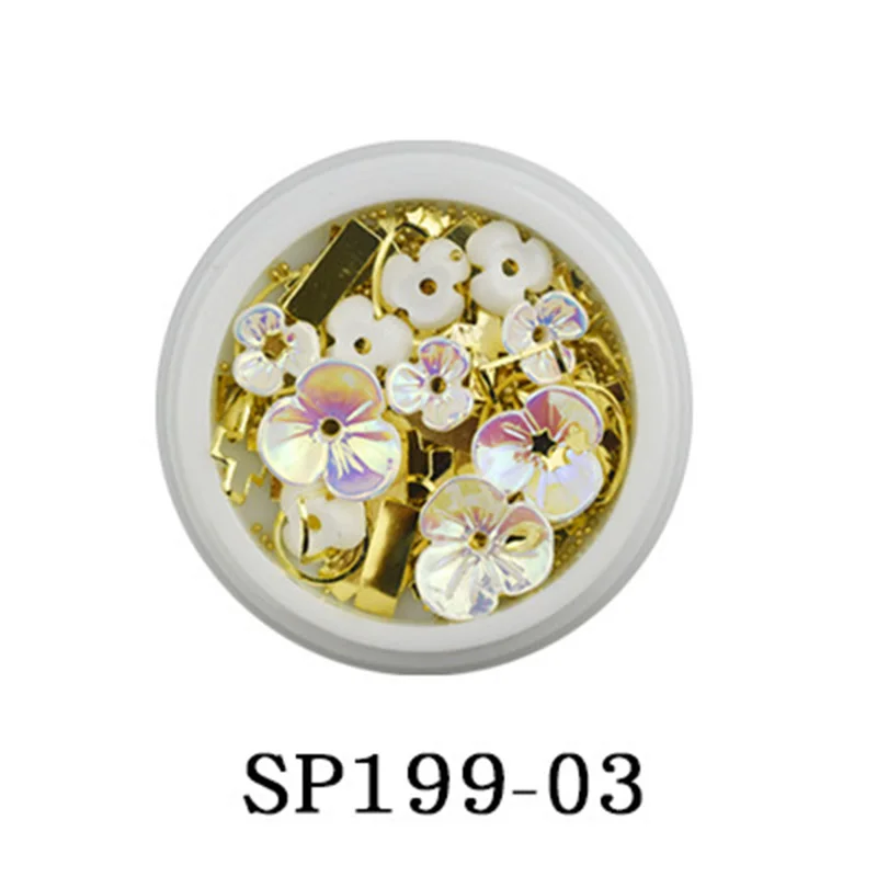 Nail Decoration Nail Art Manicure Rivet Rhinstone Flowers Mixed Decors SK88 - Цвет: C