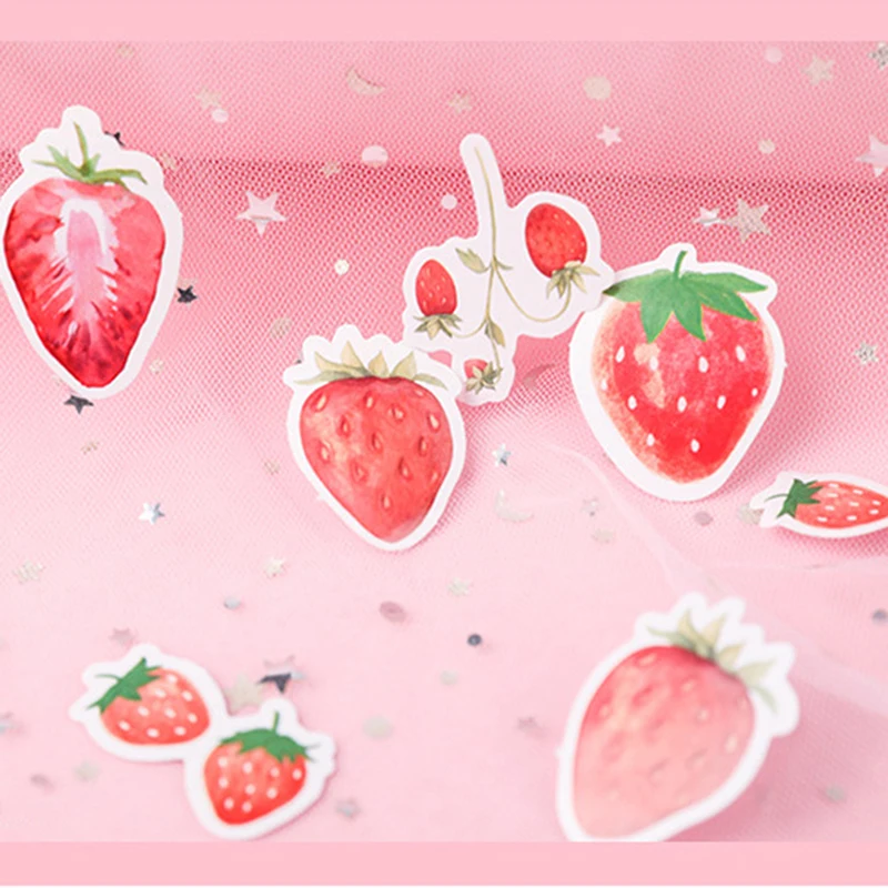 1 коробка клубника бумажные стикеры для дневника Декор Diy Скрапбукинг стикер для канцелярских товаров Милый