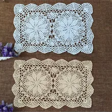 Пасторальный хлопок потертый шик винтажный вид Вязаные Салфетки бежевый, белый столовые приборы Свадебный декор покрытие стола подставка