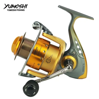 

NEW yumoshi 13+1BB 5.5:1 CNC Rocker Fishing Reel pesca carretilha carp fishing spinning reels peche baitcasting casting wheel SJ