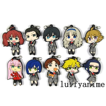 

DARLING in the FRANXX Rubber mascot pendant Hiro 02 KOKORO Mitsuru IKUNO anime LIGHT HOBBY PVC Phone strap Charm Keychain goods