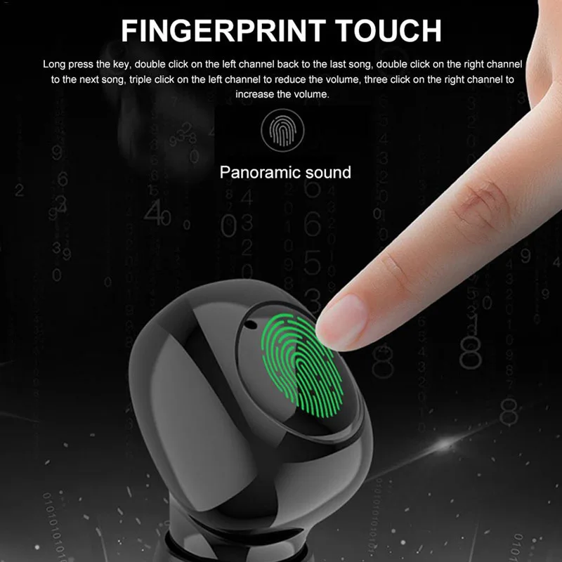 TWS 5,0 наушники с сенсорным управлением, беспроводные наушники с Bluetooth, Hi-Fi стерео наушники с микрофоном