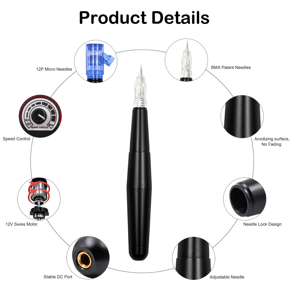 High Quality Permanent Makeup Rotary Tattoo Machine Eyebrow Tattoo Kits Professional Pen For Eyebrow Eyeliner Lip Tattoo Set