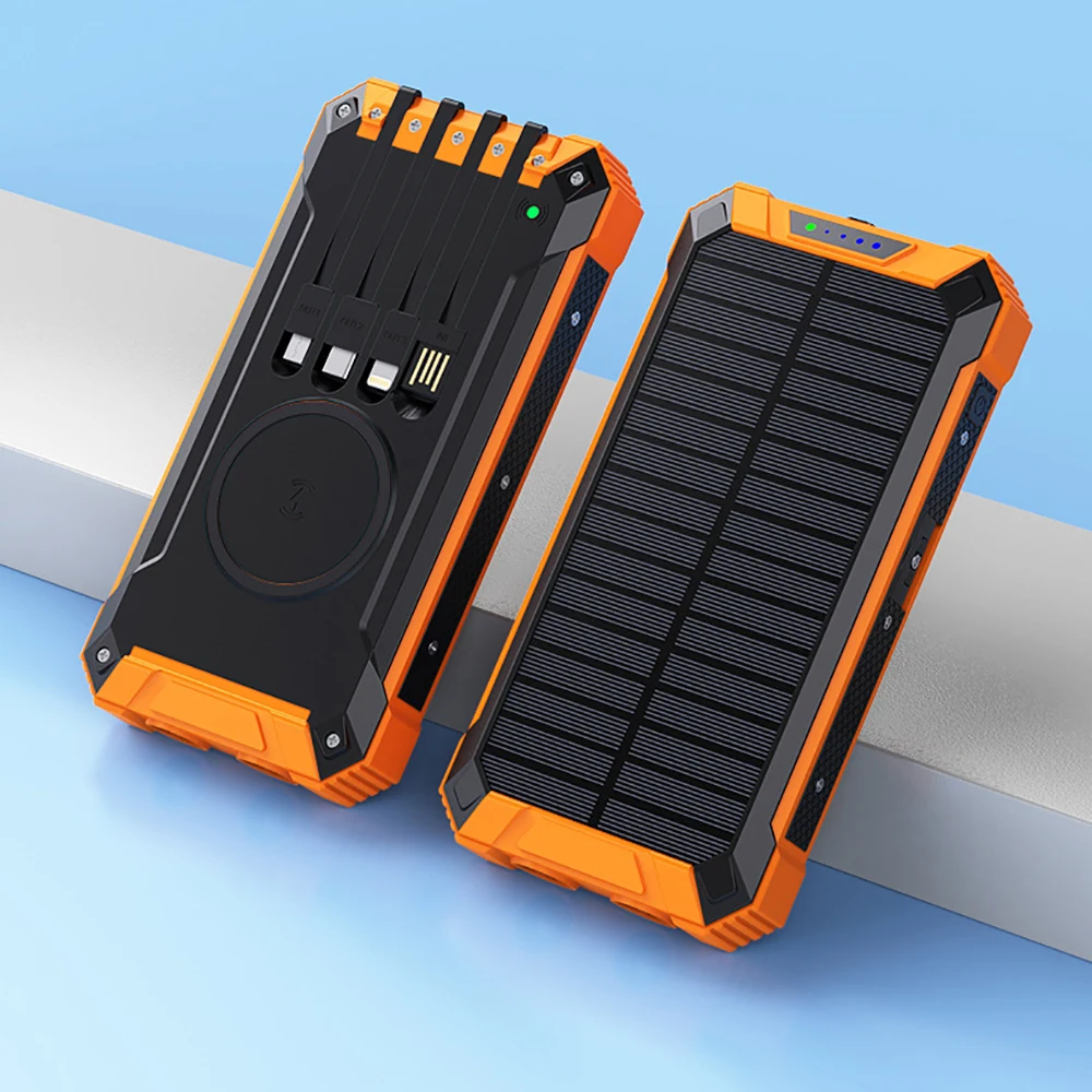 12v power bank 20000mAh Mobilepower Self-Contained Cable Solar Mobile Power Shared Universal Soft Case Mobile Phone Neutral Wireless Power Bank power bank best buy