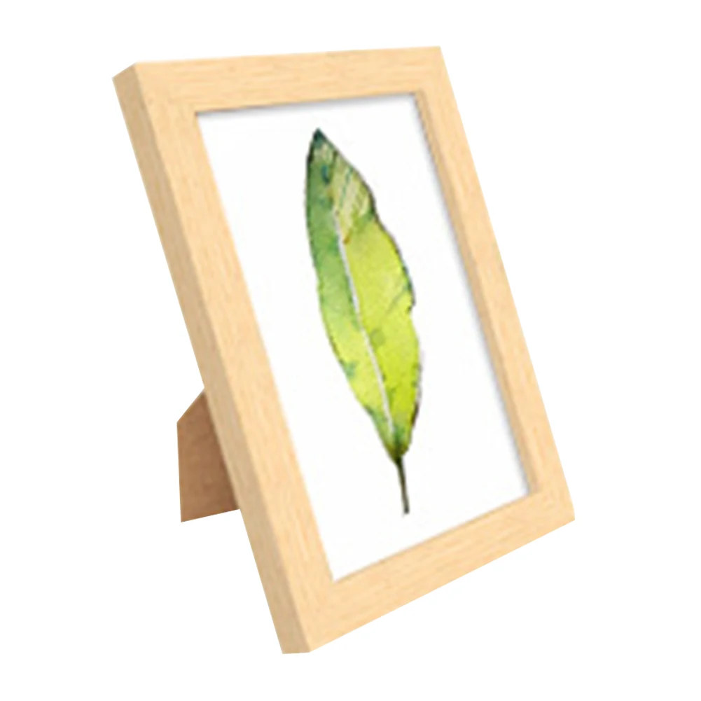 

DIY Holder Home Table Decoration Wall Hanging Dual Use Desktop Solid Wooden Portable Gift No Paint Photo Frame Square Practical
