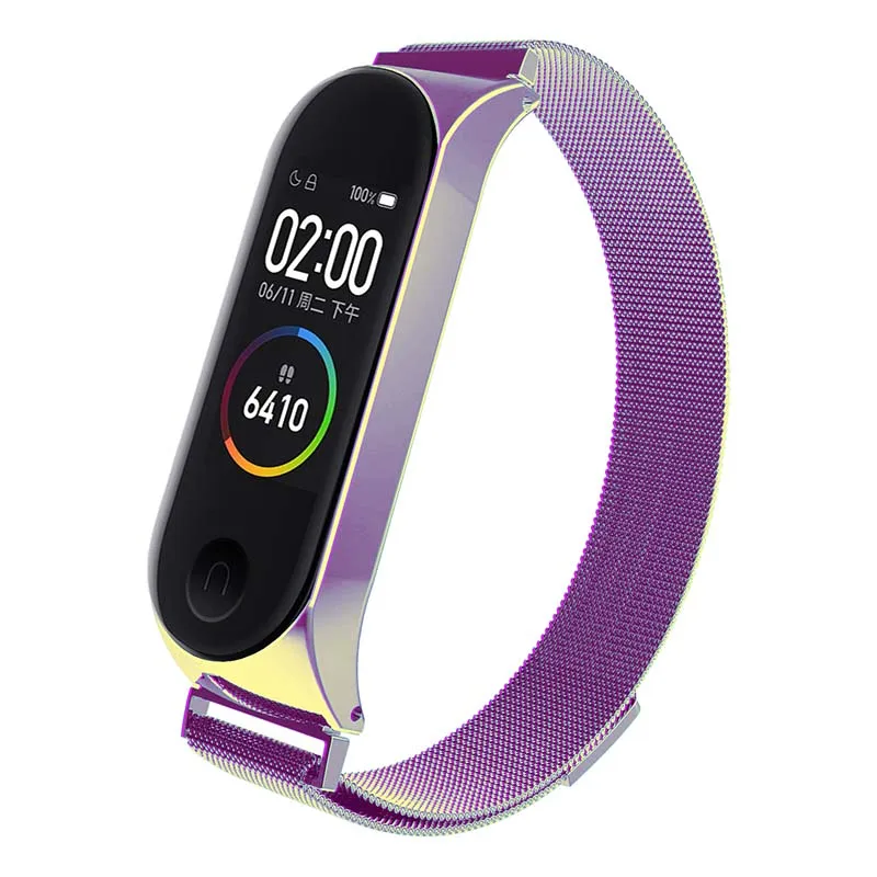 Браслет для mi Band 3 4, магнитный металлический браслет из нержавеющей стали для Xiaomi mi Band 4 3, браслет для mi band 3, браслеты Pulseira