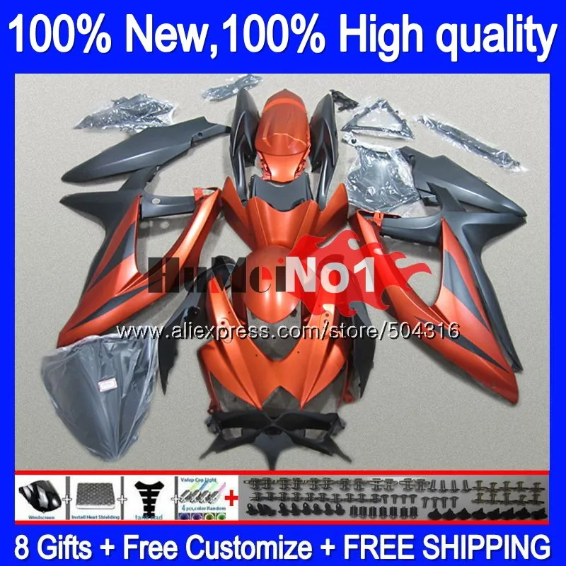 Корпус для SUZUKI GSXR-750 GSXR600 GSX-R750 2008 2009 2010 плоский orange 17MC. 136 GSXR-600 K8 GSXR750 GSXR 600 750 08 09 10 обтекатель