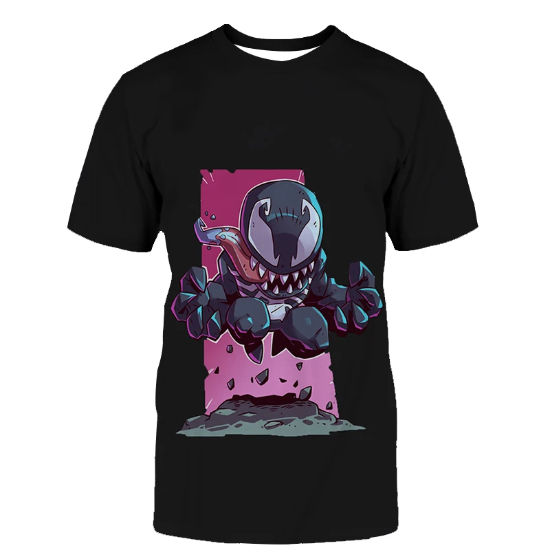 Футболка мужская с 3D принтом грута и Веном смешная Повседневная рубашка коротким рукавом одежда для