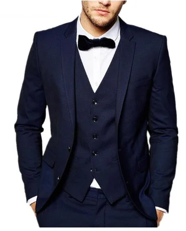 Bridalaffair черный формальный мужской костюм Slim Fit мужские s костюмы индивидуальный пошив смокинг для жениха блейзер для свадьбы Выпускной пиджак брюки с жилетом 3 шт