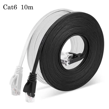 

30# 10 M High Performance Cat 6 Ethernet Cable Flat Internet Network Patch Cords High Speed Computer Wire Lead Rj45 For Pc