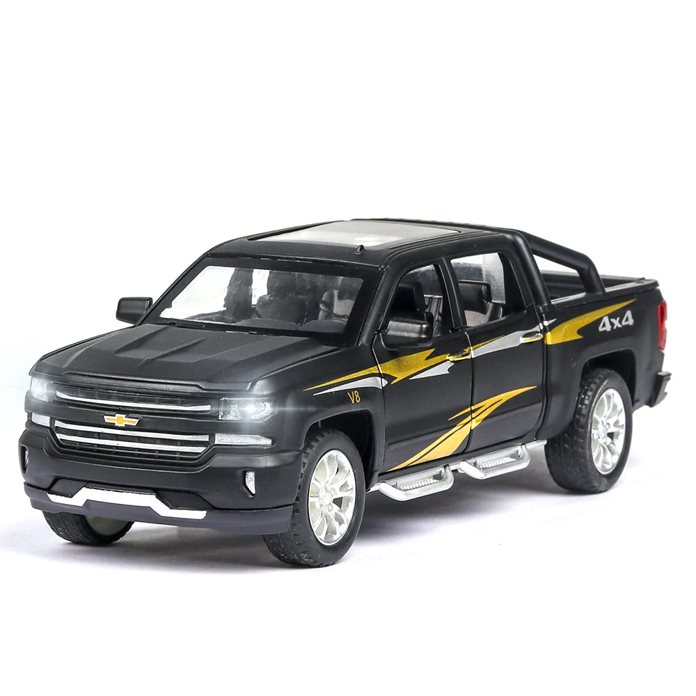 Литой автомобиль Chevrolet Solander Truck 1:32 модель моделирования автомобилей из металлического сплава вытяните назад игрушки коллекция подарки для детей