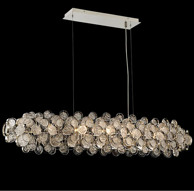 Люстра для ресторана, современный светильник, роскошная модель, украшение для комнаты, лампа, креативная личность, длинный барный стол, дизайнерская лампа
