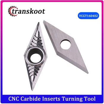 

10PCS Aluminum Carbide Insert VCGT160402/VCGT160404/VCGT160408, CNC Lathe Tool, Suit for Aluminum Processing, Insert SVJCR/SVVCN
