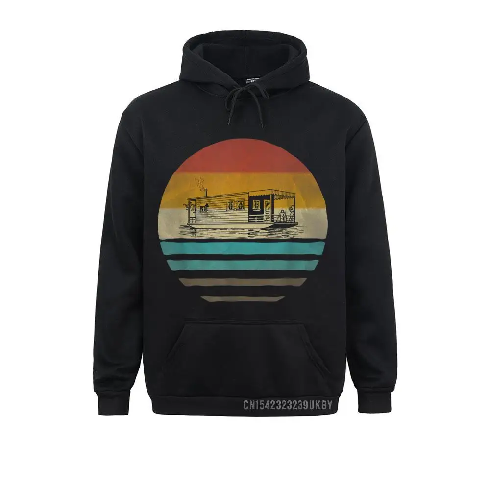 

Retro Vintage Houseboat Boating Ship Captain Cute Funny Gift Hoody Hoodies Funny Fashionable Long Sleeve Men's Sweatshirts Hoods