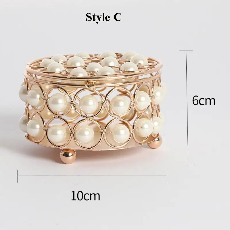 PEANDIM Elegant Mini Craft Jewelry Storage Box Pearl Crystal Organizer Earring Beads Cosmetic Case Desktop Decoration Gifts Box - Цвет: Style C